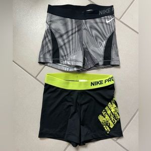 2 Pair Nike Women’s Pro 3” shorts